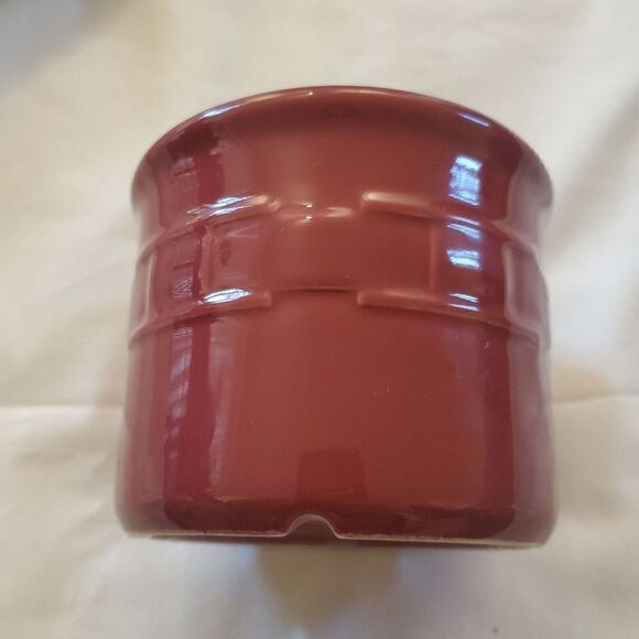 Longaberger Pottery Dark Red Crock - Picture 7 of 8